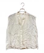 GALLARDA GALANTEガリャルダガランテ）の古着「キュプラスリーブレスタックブラウス」｜ホワイト