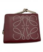 LOEWEロエベ）の古着「ブランド コンパクト ジップ ウォレット (クラシックカーフ)/ロエベ/062048」｜レッド