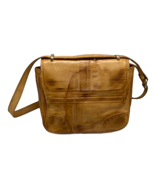 MIHARA YASUHIRO（ミハラヤスヒロ）MIHARA YASUHIRO (ミハラヤスヒロ) 炙り出しレザーショルダーバッグ/ミハラヤスヒロ ブラウンの古着・服飾アイテム