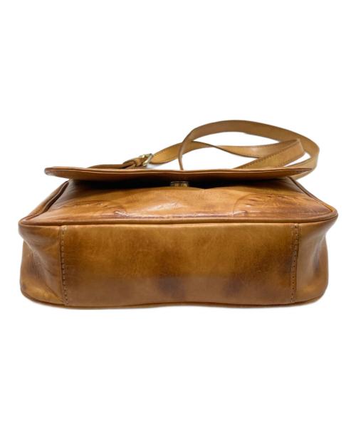 MIHARA YASUHIRO（ミハラヤスヒロ）MIHARA YASUHIRO (ミハラヤスヒロ) 炙り出しレザーショルダーバッグ/ミハラヤスヒロ ブラウンの古着・服飾アイテム