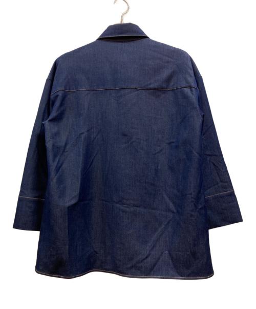 LAGUNA MOON（ラグナムーン）LAGUNA MOON (ラグナムーン) ワイドスリーブタイネックシャツ ネイビー サイズ:Freeの古着・服飾アイテム