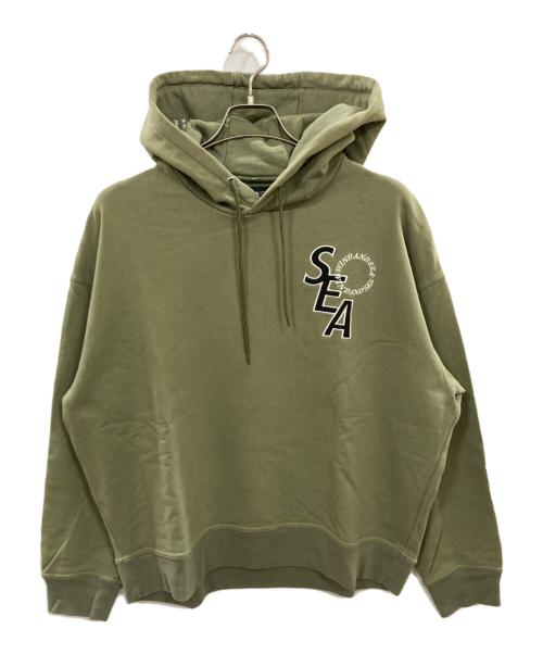 WIND AND SEA（ウィンダンシー）WIND AND SEA (ウィンダンシー) EMBROIDERY LOGO HOODIE/ウィンダンシー/WDS-11TH-CS-18 カーキ サイズ:Sの古着・服飾アイテム