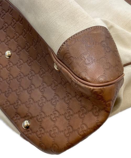 GUCCI（グッチ）GUCCI (グッチ) GGシマトートバッグ/グッチ/162429/204991 アイボリー×ブラウンの古着・服飾アイテム