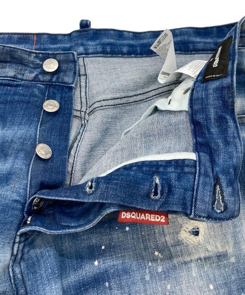 DSQUARED2（ディースクエアード）DSQUARED2 (ディースクエアード) ダメージデニムハーフパンツ/ディースクエアード/S74MU0659 ブルー サイズ:LLの古着・服飾アイテム