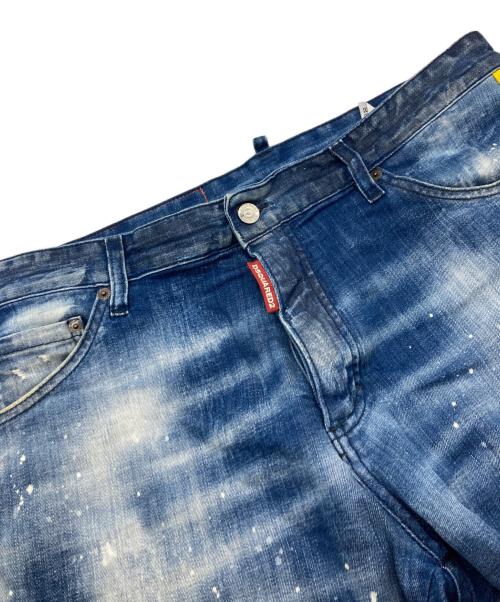 DSQUARED2（ディースクエアード）DSQUARED2 (ディースクエアード) ダメージデニムハーフパンツ/ディースクエアード/S74MU0659 ブルー サイズ:LLの古着・服飾アイテム