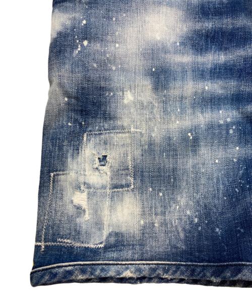 DSQUARED2（ディースクエアード）DSQUARED2 (ディースクエアード) ダメージデニムハーフパンツ/ディースクエアード/S74MU0659 ブルー サイズ:LLの古着・服飾アイテム