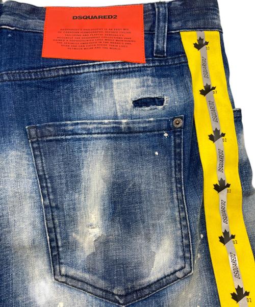 DSQUARED2（ディースクエアード）DSQUARED2 (ディースクエアード) ダメージデニムハーフパンツ/ディースクエアード/S74MU0659 ブルー サイズ:LLの古着・服飾アイテム