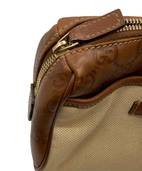 GUCCI（グッチ）GUCCI (グッチ) GGシマポーチ/グッチ/162805/492695 アイボリー×ブラウンの古着・服飾アイテム
