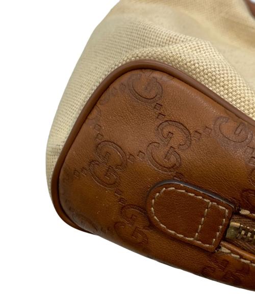 GUCCI（グッチ）GUCCI (グッチ) GGシマポーチ/グッチ/162805/492695 アイボリー×ブラウンの古着・服飾アイテム