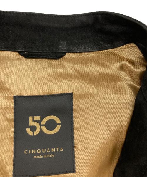 Cinquanta（チンクワンタ）Cinquanta (チンクワンタ) ゴールドジップゴートスウェードブルゾン/チンクワンタ/H-502 2101 ブラック サイズ:Sの古着・服飾アイテム