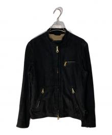 Cinquanta（チンクワンタ）の古着「ゴールドジップゴートスウェードブルゾン/チンクワンタ/H-502 2101」｜ブラック