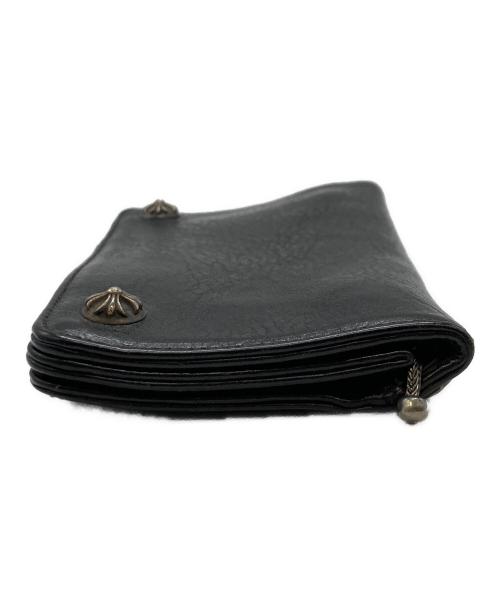 CHROME HEARTS（クロムハーツ）CHROME HEARTS (クロムハーツ) 2ジップクロスボールボタンレザートラッカーウォレット/クロムハーツ ブラックの古着・服飾アイテム