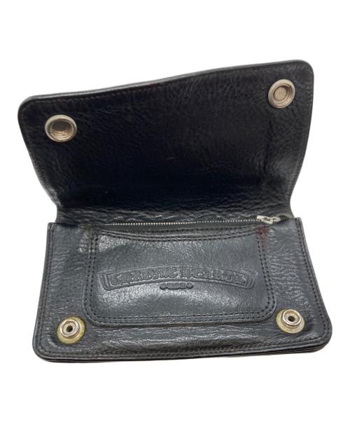 CHROME HEARTS（クロムハーツ）CHROME HEARTS (クロムハーツ) 2ジップクロスボールボタンレザートラッカーウォレット/クロムハーツ ブラックの古着・服飾アイテム