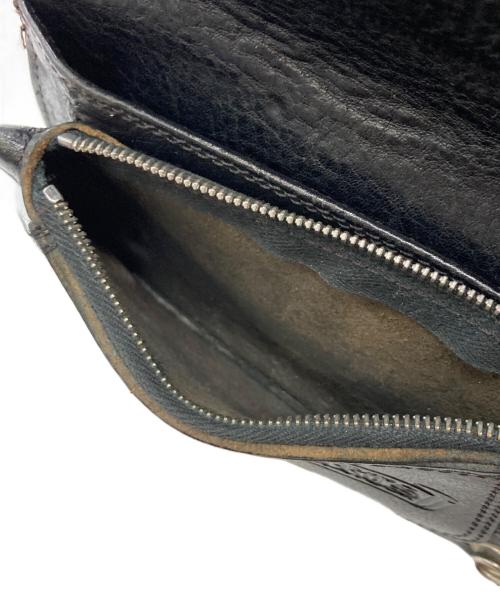 CHROME HEARTS（クロムハーツ）CHROME HEARTS (クロムハーツ) 2ジップクロスボールボタンレザートラッカーウォレット/クロムハーツ ブラックの古着・服飾アイテム