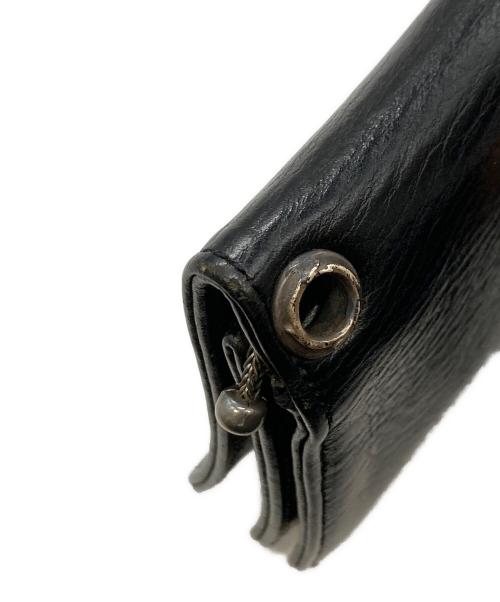 CHROME HEARTS（クロムハーツ）CHROME HEARTS (クロムハーツ) 2ジップクロスボールボタンレザートラッカーウォレット/クロムハーツ ブラックの古着・服飾アイテム