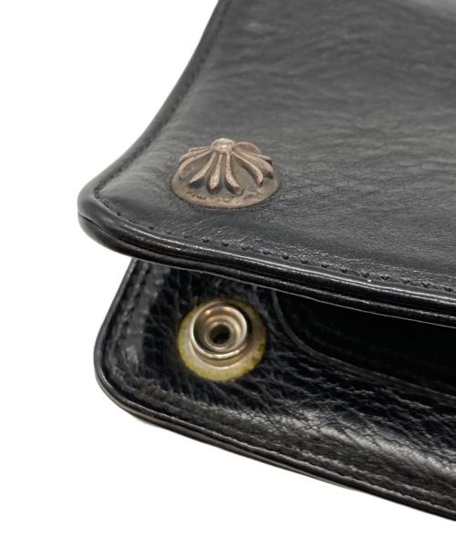 CHROME HEARTS（クロムハーツ）CHROME HEARTS (クロムハーツ) 2ジップクロスボールボタンレザートラッカーウォレット/クロムハーツ ブラックの古着・服飾アイテム