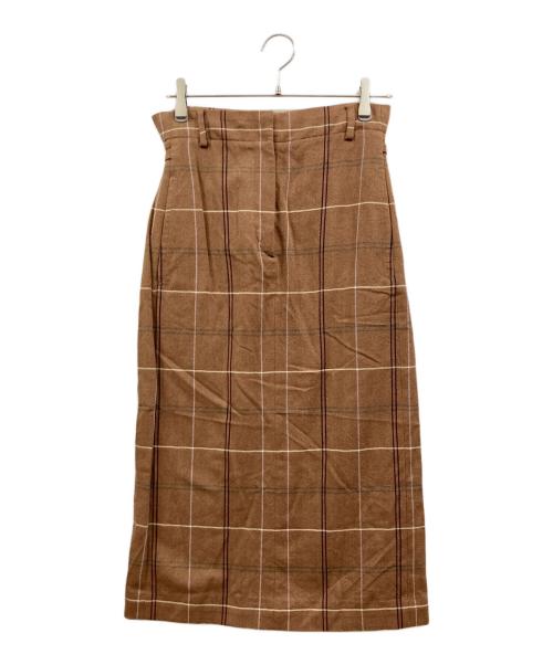 Acne studios（アクネ ストゥディオス）Acne studios (アクネ ストゥディオス) チェックスカート ブラウン サイズ:34の古着・服飾アイテム