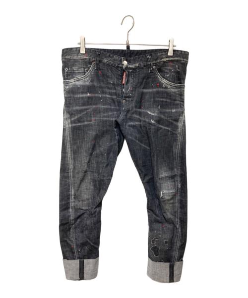 DSQUARED2（ディースクエアード）DSQUARED2 (ディースクエアード) ダメージ加工スキニーデニムパンツ/ディースクエアード/S71LB1086 S30357 ブラック サイズ:50の古着・服飾アイテム