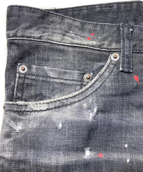 DSQUARED2（ディースクエアード）DSQUARED2 (ディースクエアード) ダメージ加工スキニーデニムパンツ/ディースクエアード/S71LB1086 S30357 ブラック サイズ:50の古着・服飾アイテム