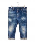 DSQUARED2ディースクエアード）の古着「ダメージ加工スキニーデニムパンツ/ディースクエアード/S47LB0008 S30309」｜インディゴ