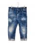 DSQUARED2（ディースクエアード）の古着「ダメージ加工スキニーデニムパンツ/ディースクエアード/S47LB0008 S30309」｜インディゴ