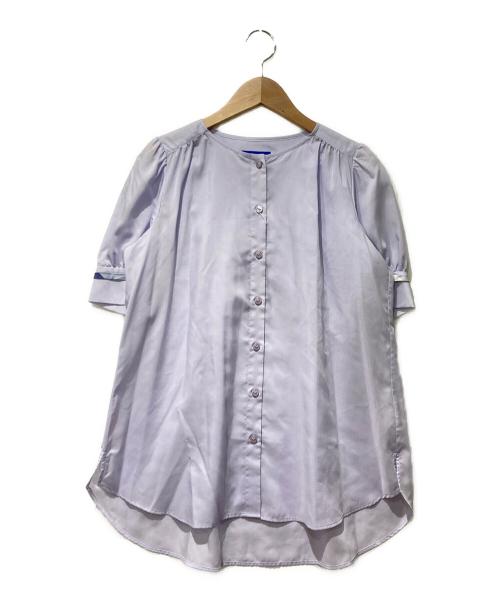 BLUE LABEL CRESTBRIDGE（ブルーレーベルクレストブリッジ）BLUE LABEL CRESTBRIDGE (ブルーレーベルクレストブリッジ) パウダリーローンチュニックブラウス パープル サイズ:38の古着・服飾アイテム
