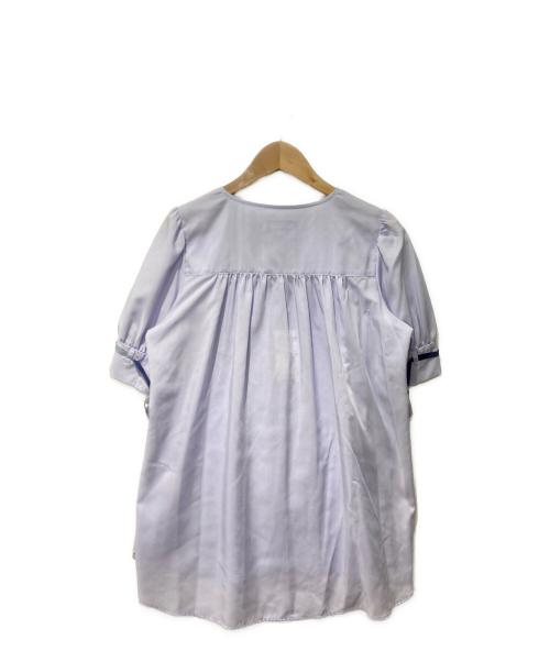 BLUE LABEL CRESTBRIDGE（ブルーレーベルクレストブリッジ）BLUE LABEL CRESTBRIDGE (ブルーレーベルクレストブリッジ) パウダリーローンチュニックブラウス パープル サイズ:38の古着・服飾アイテム