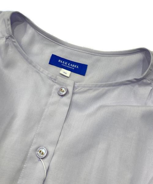 BLUE LABEL CRESTBRIDGE（ブルーレーベルクレストブリッジ）BLUE LABEL CRESTBRIDGE (ブルーレーベルクレストブリッジ) パウダリーローンチュニックブラウス パープル サイズ:38の古着・服飾アイテム