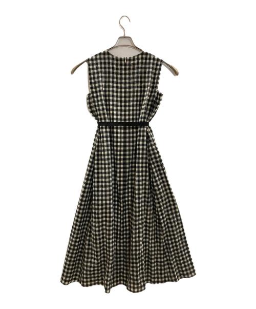 BLUE LABEL CRESTBRIDGE（ブルーレーベルクレストブリッジ）BLUE LABEL CRESTBRIDGE (ブルーレーベルクレストブリッジ) シアーギンガムマキシドレスワンピース/ブルーレーベルクレストブリッジ/55J44-142-09 ホワイト×ブラック サイズ:Mの古着・服飾アイテム