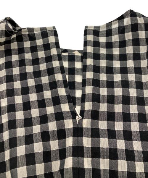 BLUE LABEL CRESTBRIDGE（ブルーレーベルクレストブリッジ）BLUE LABEL CRESTBRIDGE (ブルーレーベルクレストブリッジ) シアーギンガムマキシドレスワンピース/ブルーレーベルクレストブリッジ/55J44-142-09 ホワイト×ブラック サイズ:Mの古着・服飾アイテム