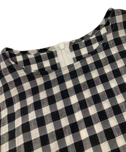 BLUE LABEL CRESTBRIDGE（ブルーレーベルクレストブリッジ）BLUE LABEL CRESTBRIDGE (ブルーレーベルクレストブリッジ) シアーギンガムマキシドレスワンピース/ブルーレーベルクレストブリッジ/55J44-142-09 ホワイト×ブラック サイズ:Mの古着・服飾アイテム