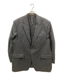 LAUREN RALPH LAUREN（ローレンラルフローレン）の古着「カシミヤ混ウールストライプテーラードジャケット/ローレンラルフローレン」｜ブラック