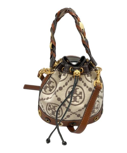 TORY BURCH（トリーバーチ）TORY BURCH (トリーバーチ) ジャガードバケットバッグ/トリーバーチ アイボリー×ブラウンの古着・服飾アイテム