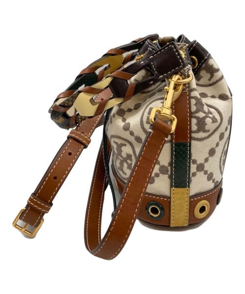 TORY BURCH（トリーバーチ）TORY BURCH (トリーバーチ) ジャガードバケットバッグ/トリーバーチ アイボリー×ブラウンの古着・服飾アイテム