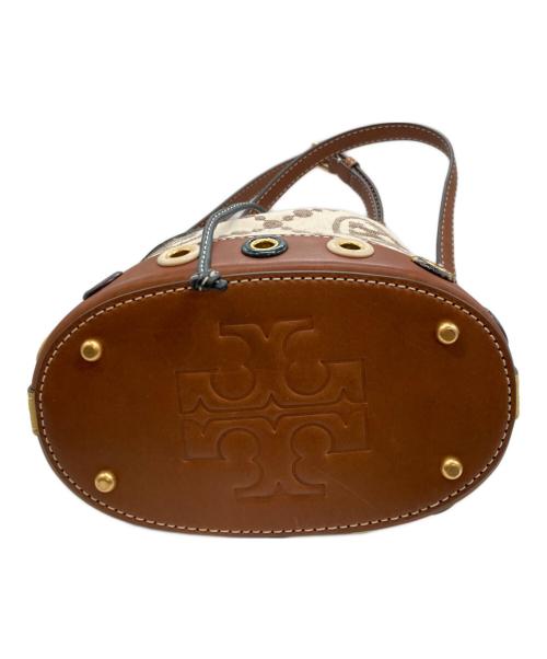 TORY BURCH（トリーバーチ）TORY BURCH (トリーバーチ) ジャガードバケットバッグ/トリーバーチ アイボリー×ブラウンの古着・服飾アイテム