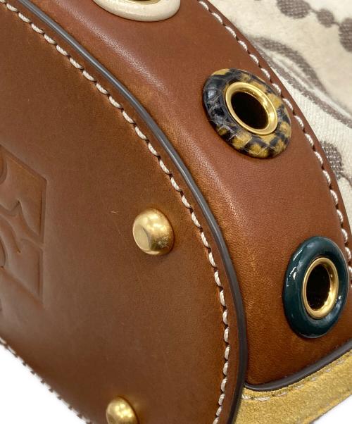 TORY BURCH（トリーバーチ）TORY BURCH (トリーバーチ) ジャガードバケットバッグ/トリーバーチ アイボリー×ブラウンの古着・服飾アイテム