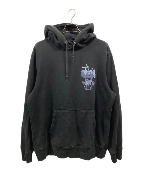 stussy（ステューシー）stussy (ステューシー) プルオーバーパーカー ブラック サイズ:Ｌの古着・服飾アイテム
