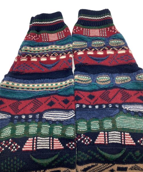 cotton  traders（コットントレーダーズ）cotton  traders (コットントレーダーズ) 3Dクルーネックニット/コットントレーダーズ レッド×ブルー サイズ:Lの古着・服飾アイテム