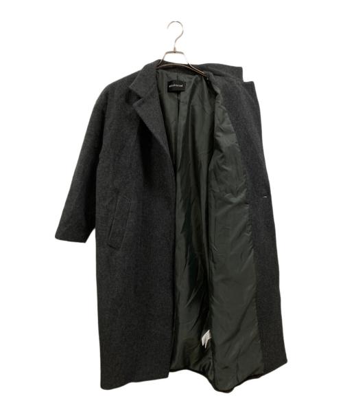 mizuiro-ind（ミズイロインド）mizuiro-ind (ミズイロインド) ウール混チェスターコート グレー サイズ:FREEの古着・服飾アイテム