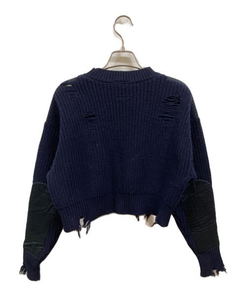 RHODOLIRION（ロドリリオン）RhodolirioN (ロドリリオン) Damaged Commando Sweater/ロドリリオン/NQ877 ネイビー サイズ:Sの古着・服飾アイテム