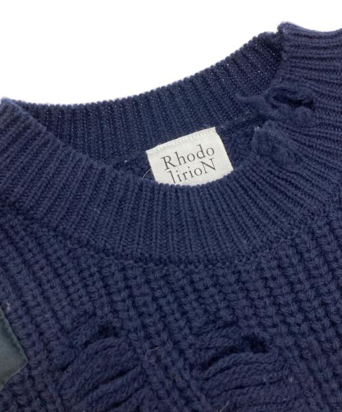 RHODOLIRION（ロドリリオン）RhodolirioN (ロドリリオン) Damaged Commando Sweater/ロドリリオン/NQ877 ネイビー サイズ:Sの古着・服飾アイテム