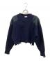 RhodolirioN（ロドリリオン）の古着「Damaged Commando Sweater/ロドリリオン/NQ877」｜ネイビー