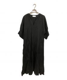 Adam et Rope（アダム エ ロペ）の古着「リネン混ワンピース」｜ブラック