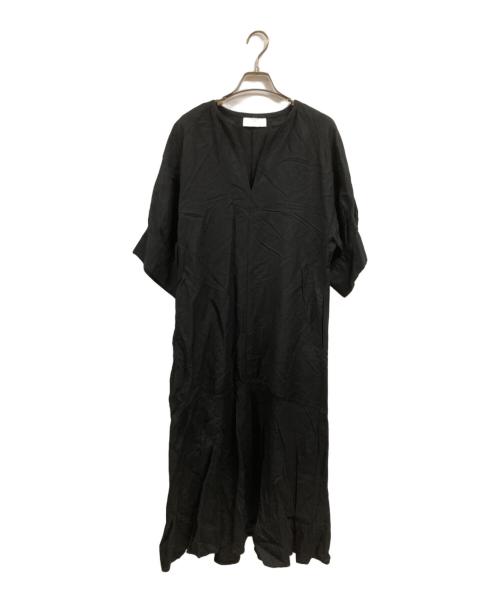 Adam et Rope（アダム エ ロペ）Adam et Rope (アダム エ ロペ) リネン混ワンピース ブラック サイズ:Freeの古着・服飾アイテム