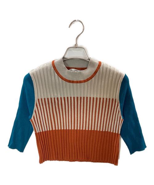 UN3D.（アンスリード）UN3D. (アンスリード) リブニット/アンスリード/522342600201 グレー×ブラウン サイズ:Mの古着・服飾アイテム