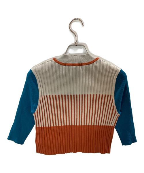 UN3D.（アンスリード）UN3D. (アンスリード) リブニット/アンスリード/522342600201 グレー×ブラウン サイズ:Mの古着・服飾アイテム