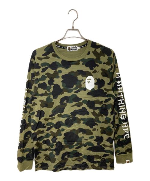 A BATHING APE（ア ベイシング エイプ）A BATHING APE (ア ベイシング エイプ) カモフラロングスリーブカットソー/ア ベイシング エイプ/001LTF801001X カーキ サイズ:XLの古着・服飾アイテム
