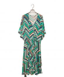 MAX&Co.（マックスアンドコー）の古着「総柄ワンピース/マックスアンドコー」｜グリーン×ネイビー