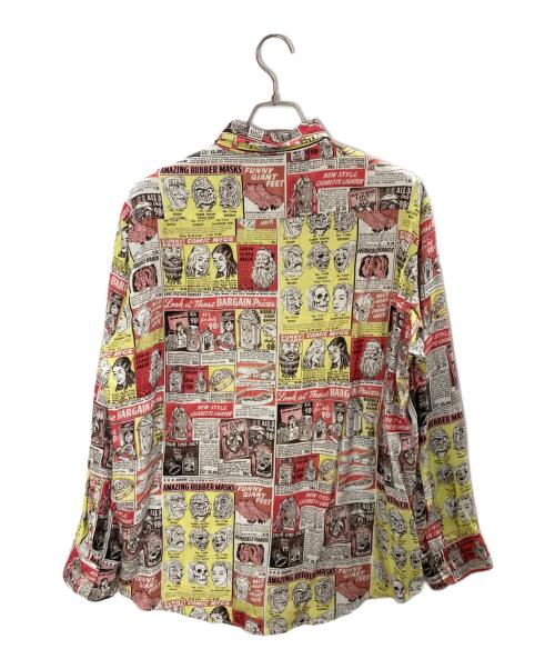 Thee Hysteric XXX（ジィ ヒステリックトリプルエックス）Thee Hysteric XXX (ジィ ヒステリックトリプルエックス) FETISH FLYER柄 レギュラーカラーシャツ/ジィ ヒステリックトリプルエックス/06223AH03 ホワイト×レッド サイズ:Lの古着・服飾アイテム