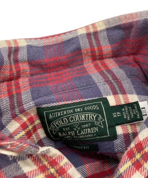 POLO COUNTRY（ポロカントリー）POLO COUNTRY (ポロカントリー) リペア加工チェックネルシャツ レッド サイズ:XSの古着・服飾アイテム